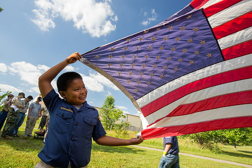 Boy Scouts Retire Flags by Fort Meade, on Flickr